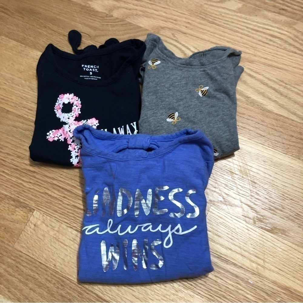 Sz 5 Short Sleeve T-shirt Bundle Old Navy Bees Anchor Sail Away Kindness Always